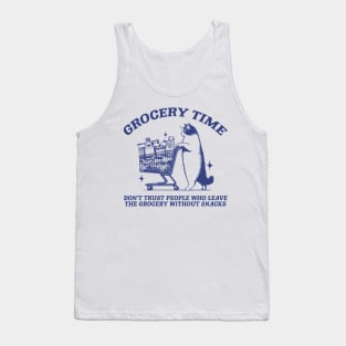 Grocery Time Funny Cat Shirt / Funny Cat Meme Shirt / Ironic Shirt / Weirdcore Clothing / Oddly Specific / Unhinged Tank Top